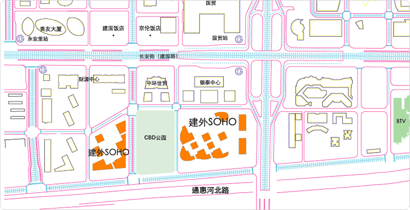 北京建外SOHO位置 北京建外SOHO位置