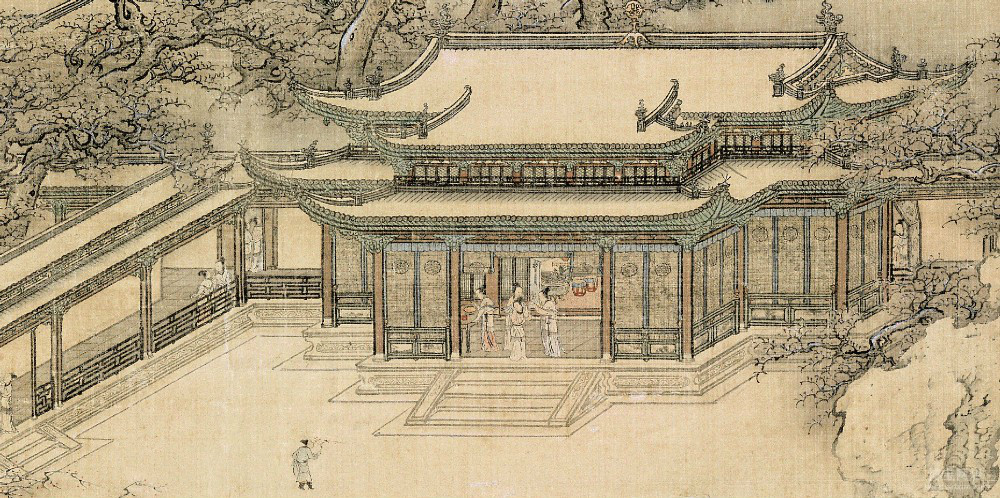 《梁园飞雪图》局部 《梁园飞雪图》局部