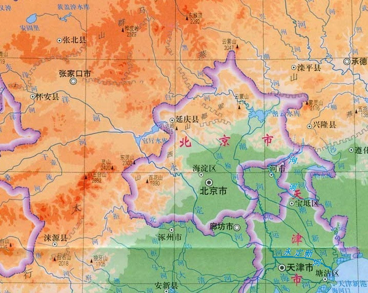 北京的地形和河流 北京的地形和河流