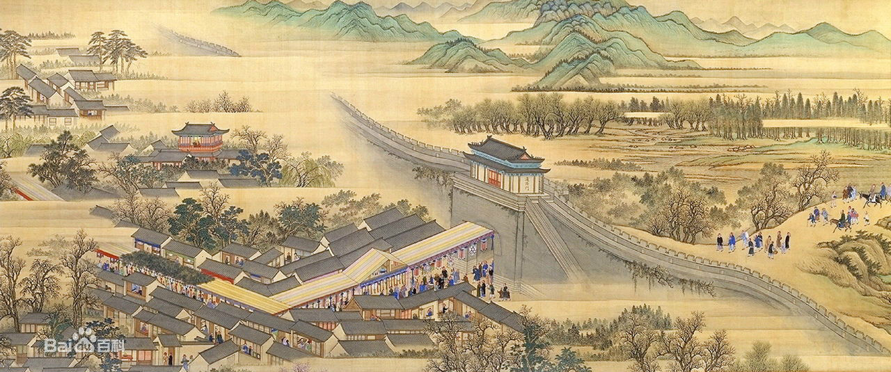 清《康熙南巡图》中的通济门段城墙 清《康熙南巡图》中的通济门段城墙