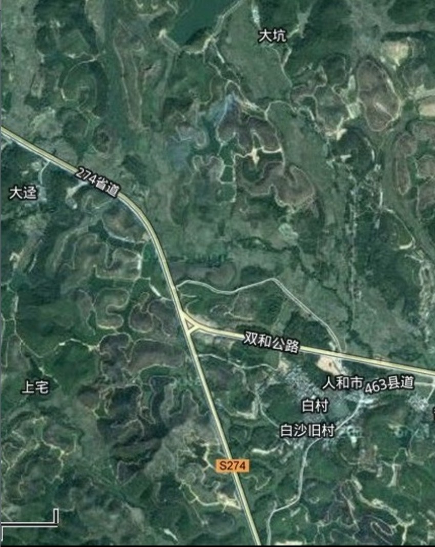 白村管辖区(如卫星云图所示) 白村管辖区(如卫星云图所示)