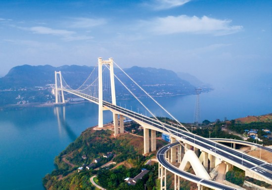 驸马长江大桥全景