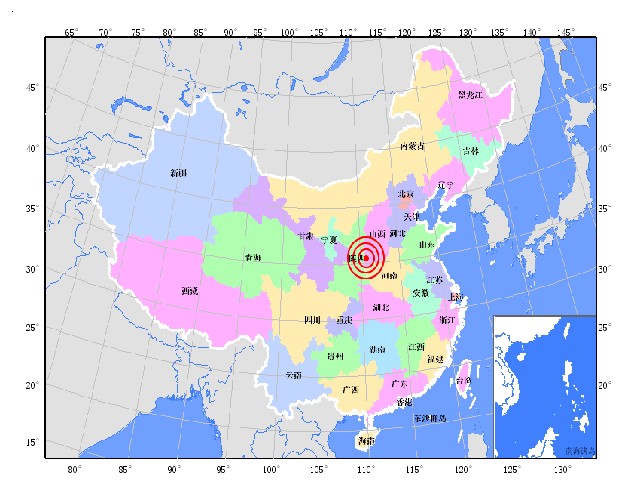山西省河津市、万荣县交界地震图 山西省河津市、万荣县交界地震图