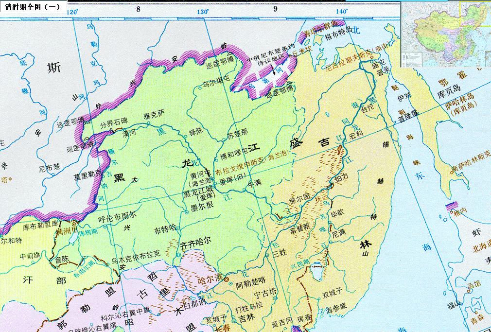 1689年之后的满洲地图 1689年之后的满洲地图