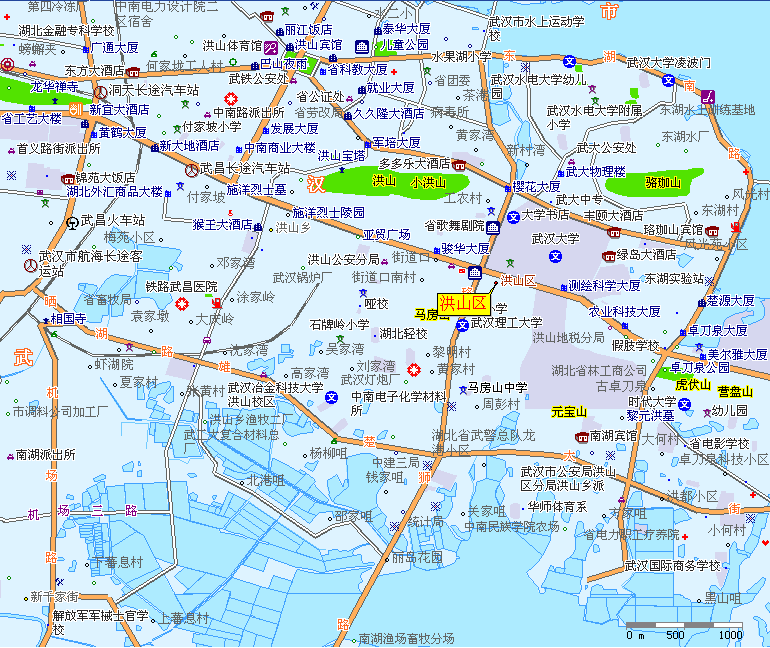 洪山区域图