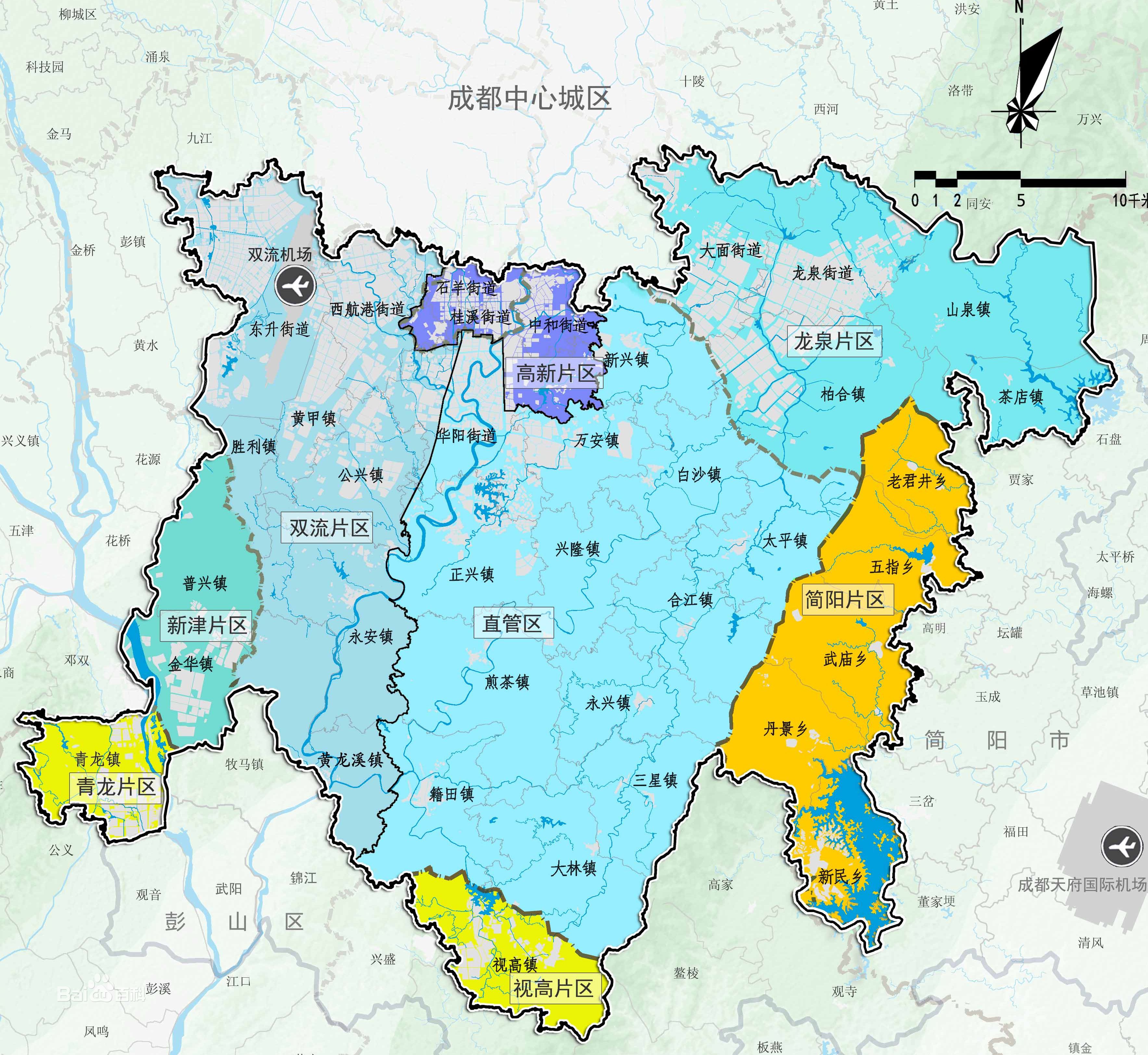 四川天府新区各片区分布图 四川天府新区各片区分布图