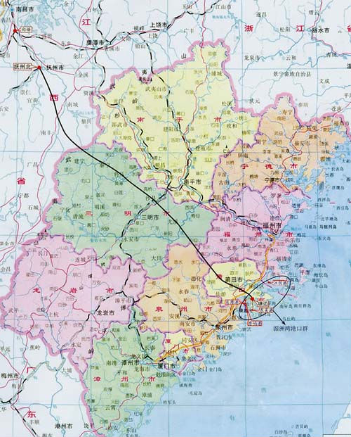 向莆铁路示意图 向莆铁路示意图