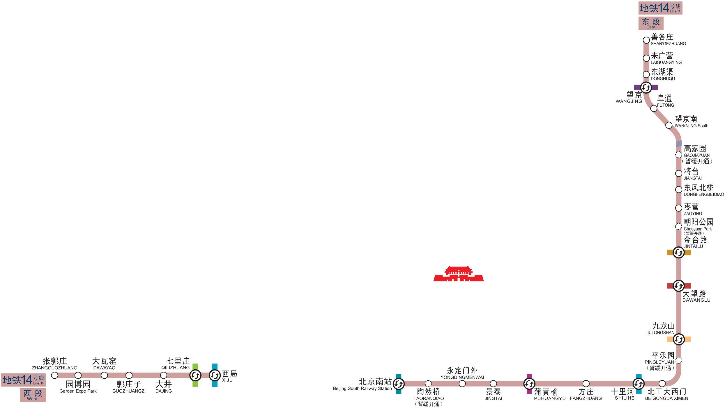 北京捷运14号线线路图 北京捷运14号线线路图