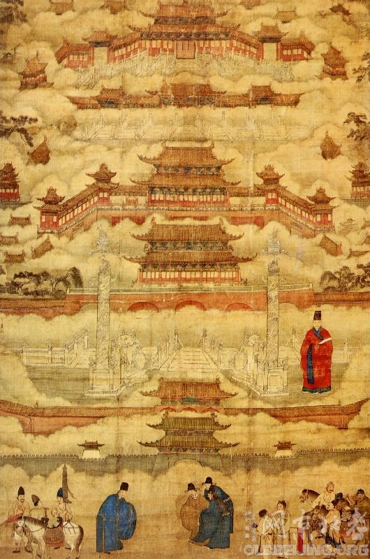 明人绘《北京宫城图》 明人绘《北京宫城图》