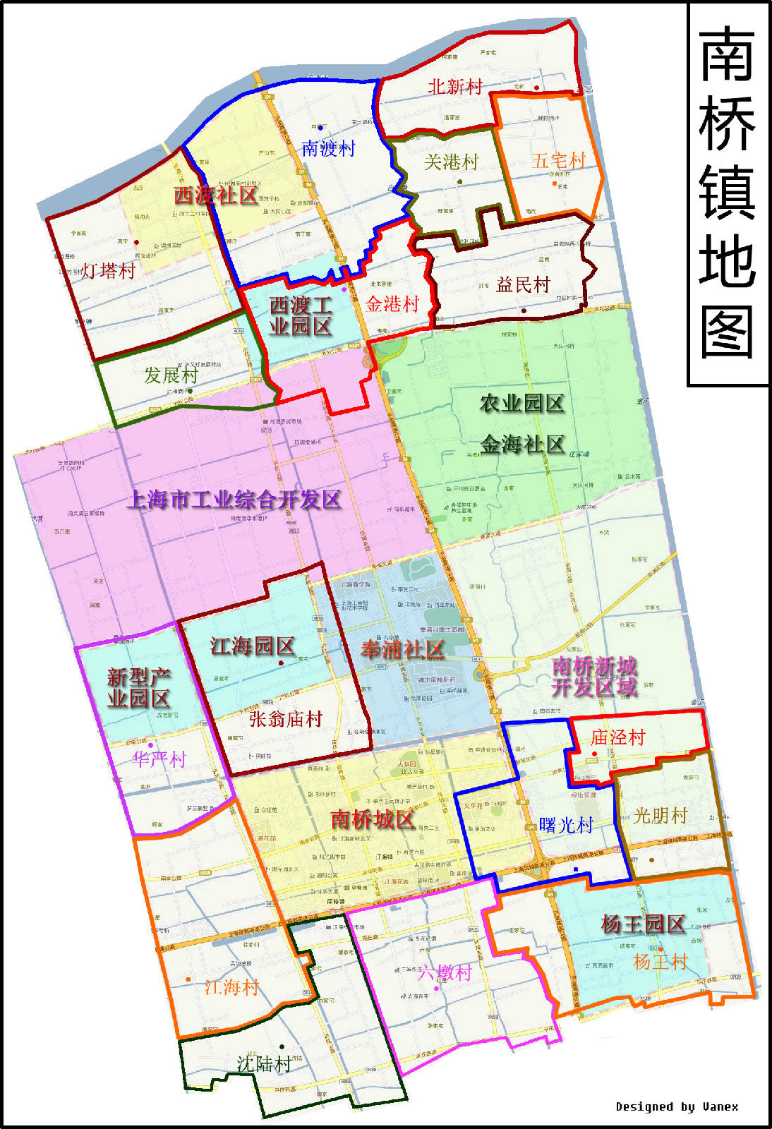 南桥镇行政区划图