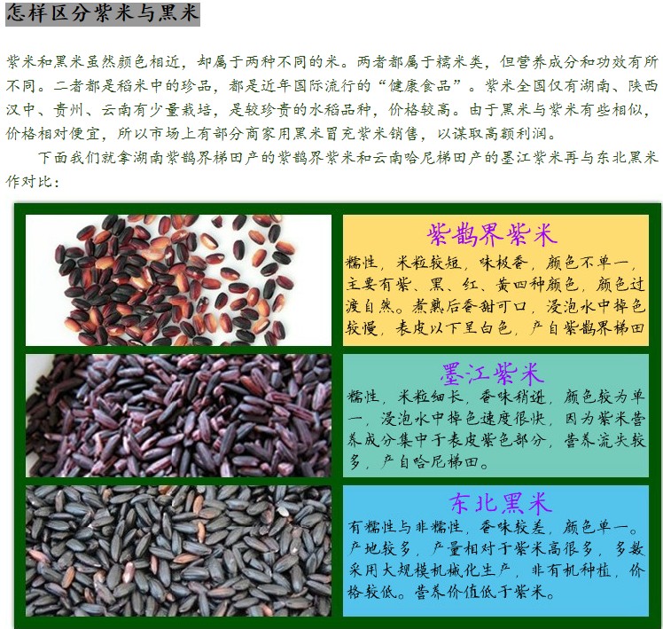 紫米,黑米的区别 紫米,黑米的区别
