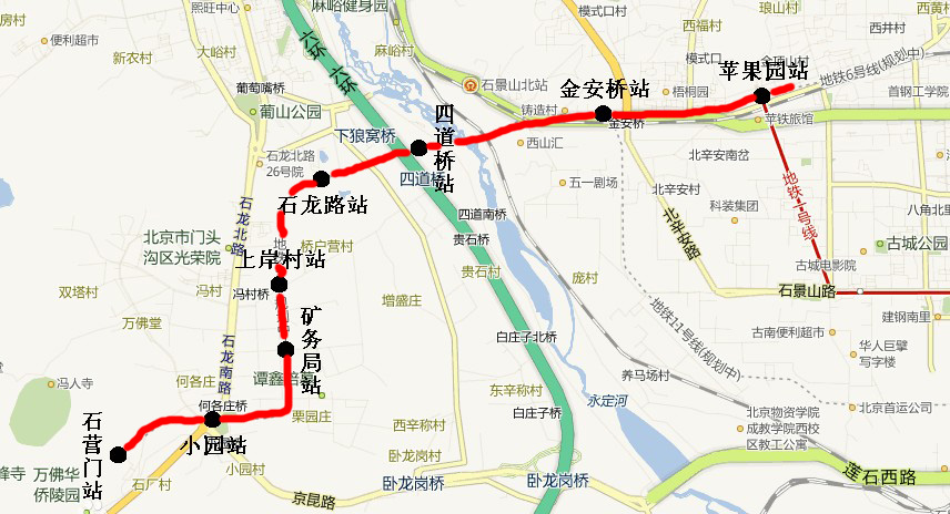 北京捷运S1线线路图 北京捷运S1线线路图