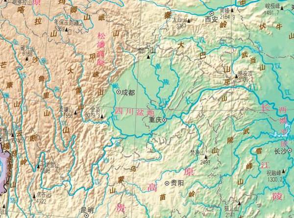 四川盆地边缘山系 四川盆地边缘山系