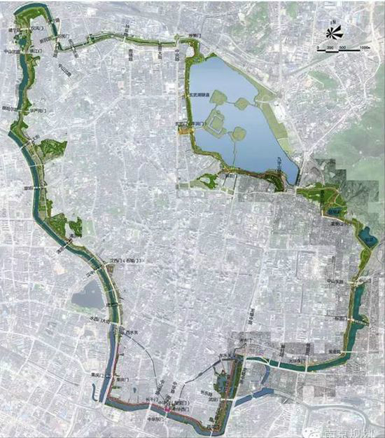 《南京城墙沿线城市设计》总平面图 《南京城墙沿线城市设计》总平面图