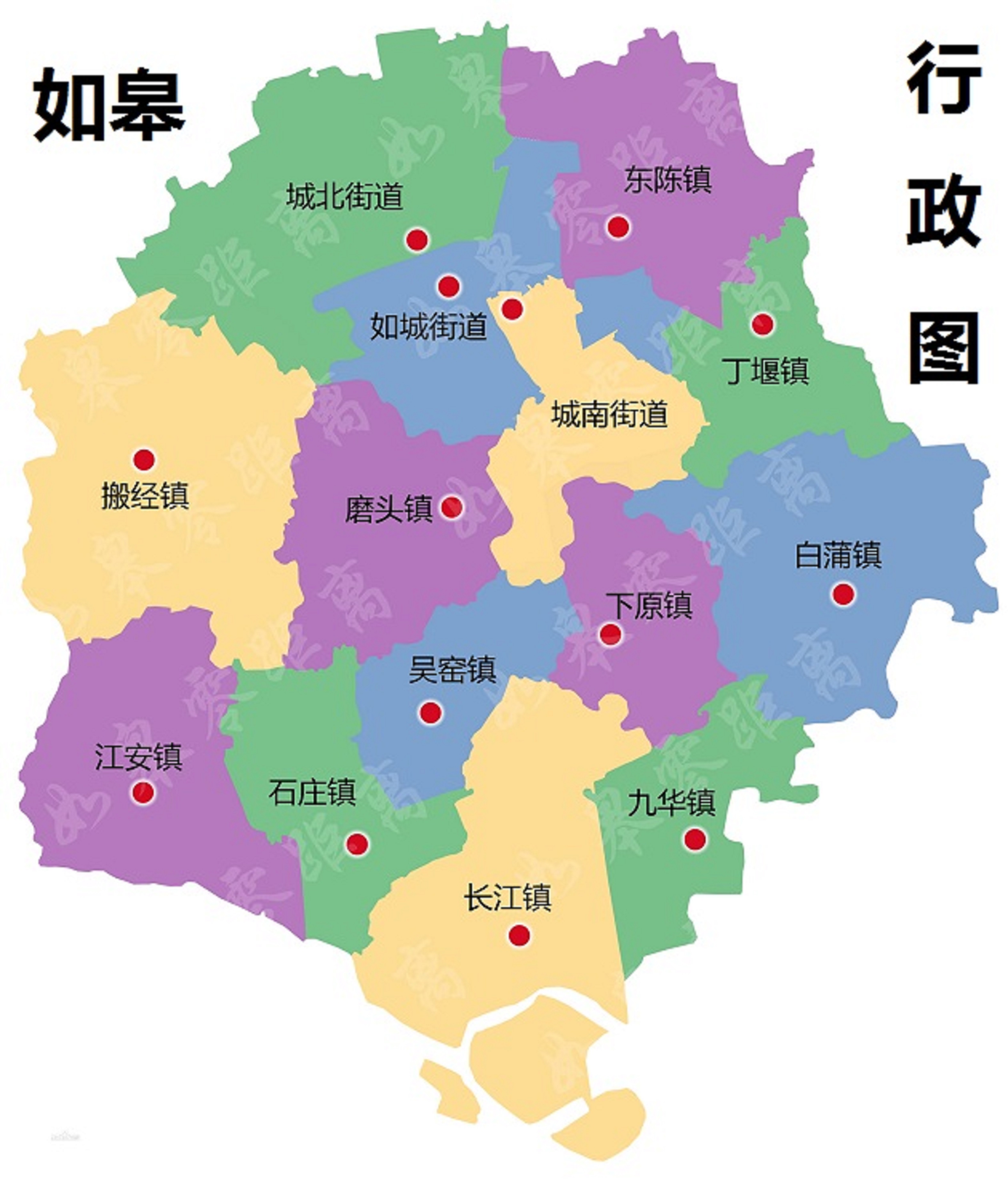 如皋行政区划图 如皋行政区划图