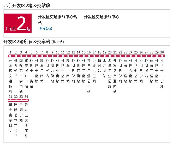 北京公交开发区2路